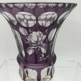 Vase Cut to Clear Glass Amethyst