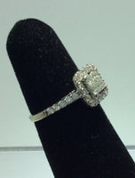 Ring 14K with Diamonds in Square Setting