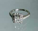 Ring 14K with Diamonds in Square Setting