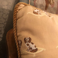 Throw Pillow with Embroidered Dogs