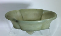 Chinese Carved Celadon Jade Lobbed Planter