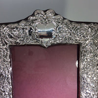 Sterling Picture Frame Embossed Floral English