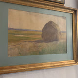 Framed Haystack Watercolor by EB Parrie