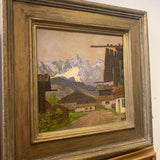 Framed Oil Painting on Board Chalet Henel