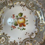 Gilt Fruit Plate Set 12 Rockingham circa 1840