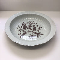 Chinese Red & White Scalloped Charger