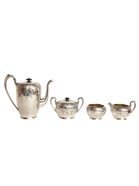 Late Victorian Hand Chased First Quality Engraved Coffee Service 4 pcs