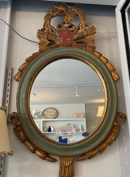 Louis XVI Style Green/Gilt Mirror