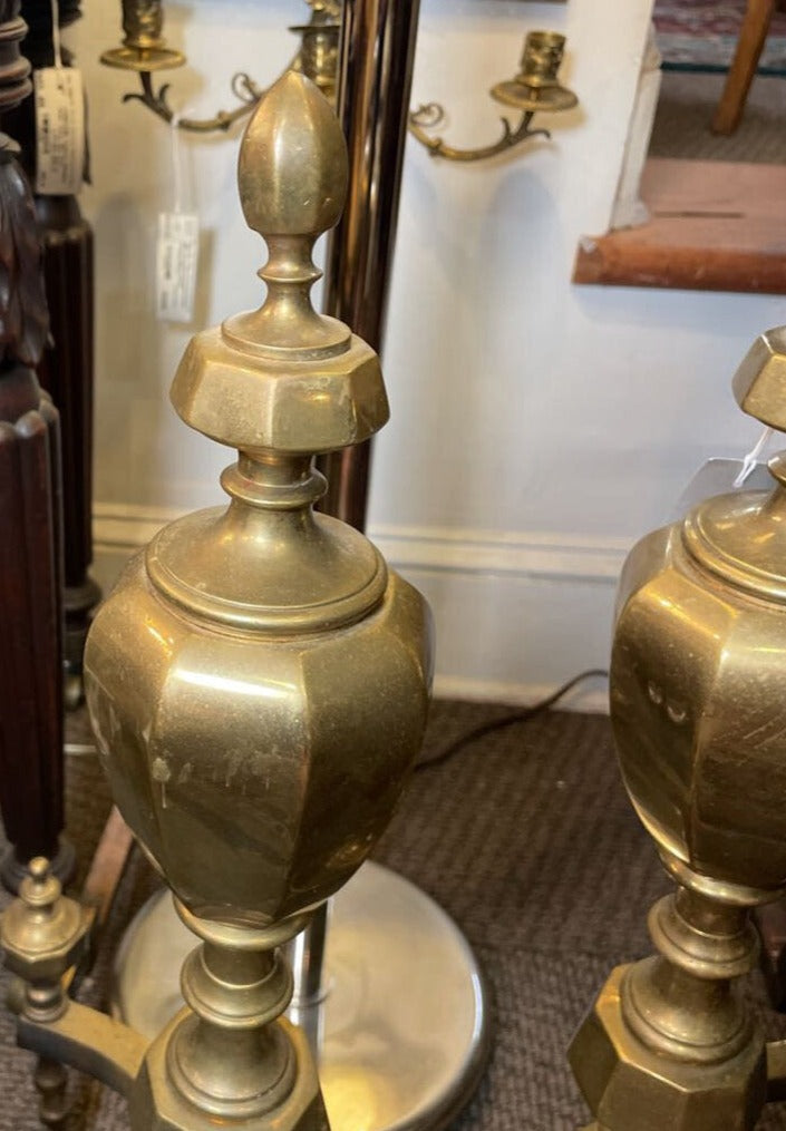 Continental Style Brass Andirons