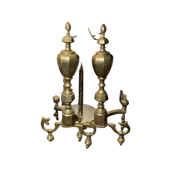 Continental Style Brass Andirons