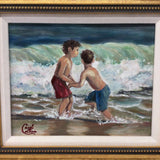 Framed Water Scene Painting Carol Collins