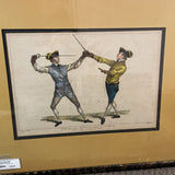 Framed James Gwin Fencing Engraving AS IS
