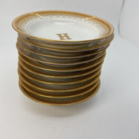 Small Dish Set of 10 with H Monogram