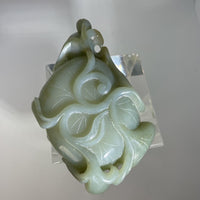 Carved Celadon Jade Lotus Leaf