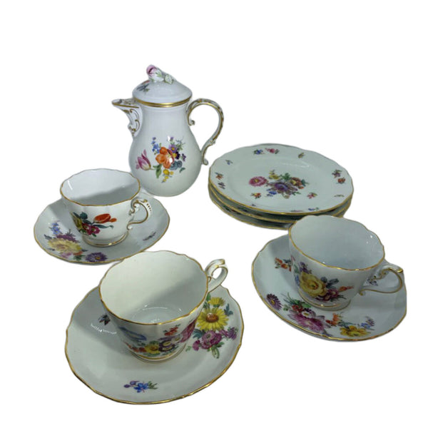 Floral Tea Set of 10 pieces Meissen