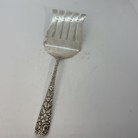 Sterling Fish Server with Floral Handle