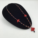 Necklace Cinnabar Fans with Sterling
