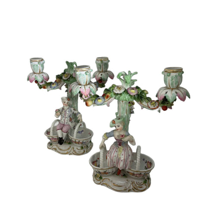 Meissen Figural Candelabra Pair