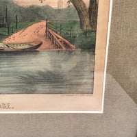 Framed Lithograph Old Ford Bridge