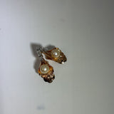 Clip Earrings 14K (Tested) w/Pearls & Diamonds