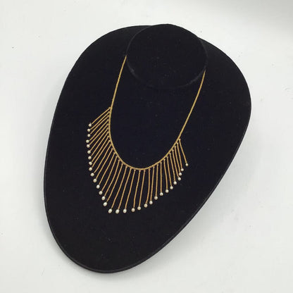 Fringe Necklace 18Ky Gold with Pearls ca. 1910