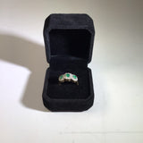 Ring 14K with Diamonds & Emeralds
