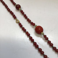 Carnelian and Cinnabar Beaded Necklace