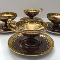 Gilded Gloria Carlsbad Cup & Saucer Set of 4