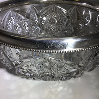 Cut Crystal Bowl with Sterling Rim