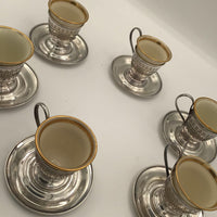 Demitasse Cup & Saucer Set 6 with Inserts