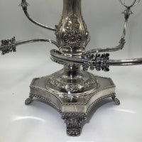 Four Armed Epergne with 5 Crystal Bowls