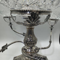 Four Armed Epergne with 5 Crystal Bowls