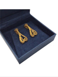 14Kt yellow gold clip back pendant earrings