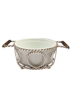 souffle dish in silver plate basket