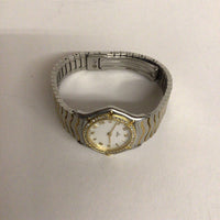 Ladies stainless steel + 18Kt gold Ebel watch with MOP dial and diamonds