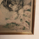 Louis Icart Hand Signed Print " La Dame Rose"