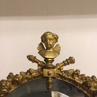 Louis XVI Style Dore Bronze & Alabaster Mirror