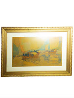Henri Riviere Chinese Junks on Water Lithograph Signed