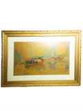 Henri Riviere Chinese Junks on Water Lithograph Signed
