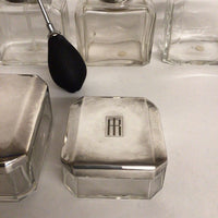 Christofle Silver and Glass Toiletry Vanity Set