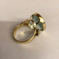 18Kt Diamond and Blue Stone Ring Vintage 1960