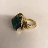 18Kt Emerald Crystal Brutalist Ring