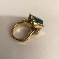 18Kt Emerald Crystal Brutalist Ring