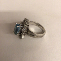 18Kt Blue Topaz & Diamond Ring