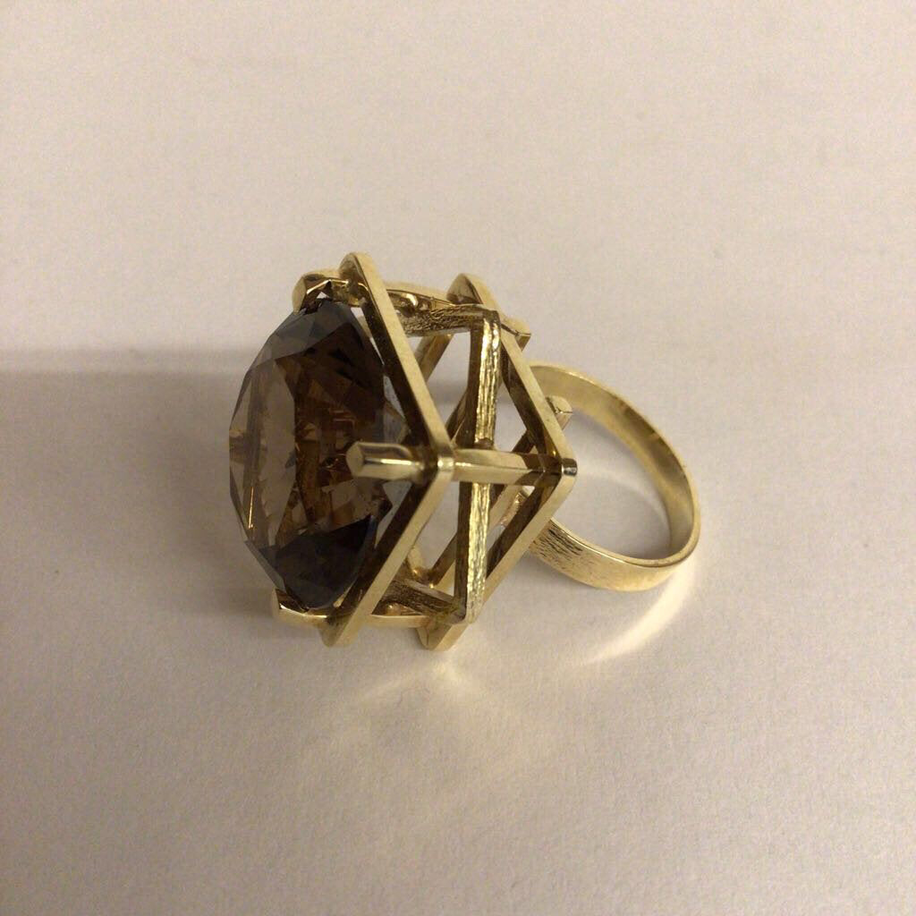 14Kt Smokey Quartz Ring ca. 1960s