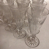 10 English Cut Glass & Etched Grapevine Champagne Glasses