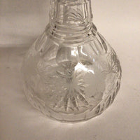 English Cut Glass & Etched Grapevine Decanter
