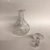 English Cut Glass & Etched Grapevine Decanter