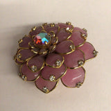 MWLC Zinnia Brooch With Pink & White Stones