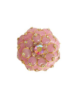 MWLC Zinnia Brooch With Pink & White Stones